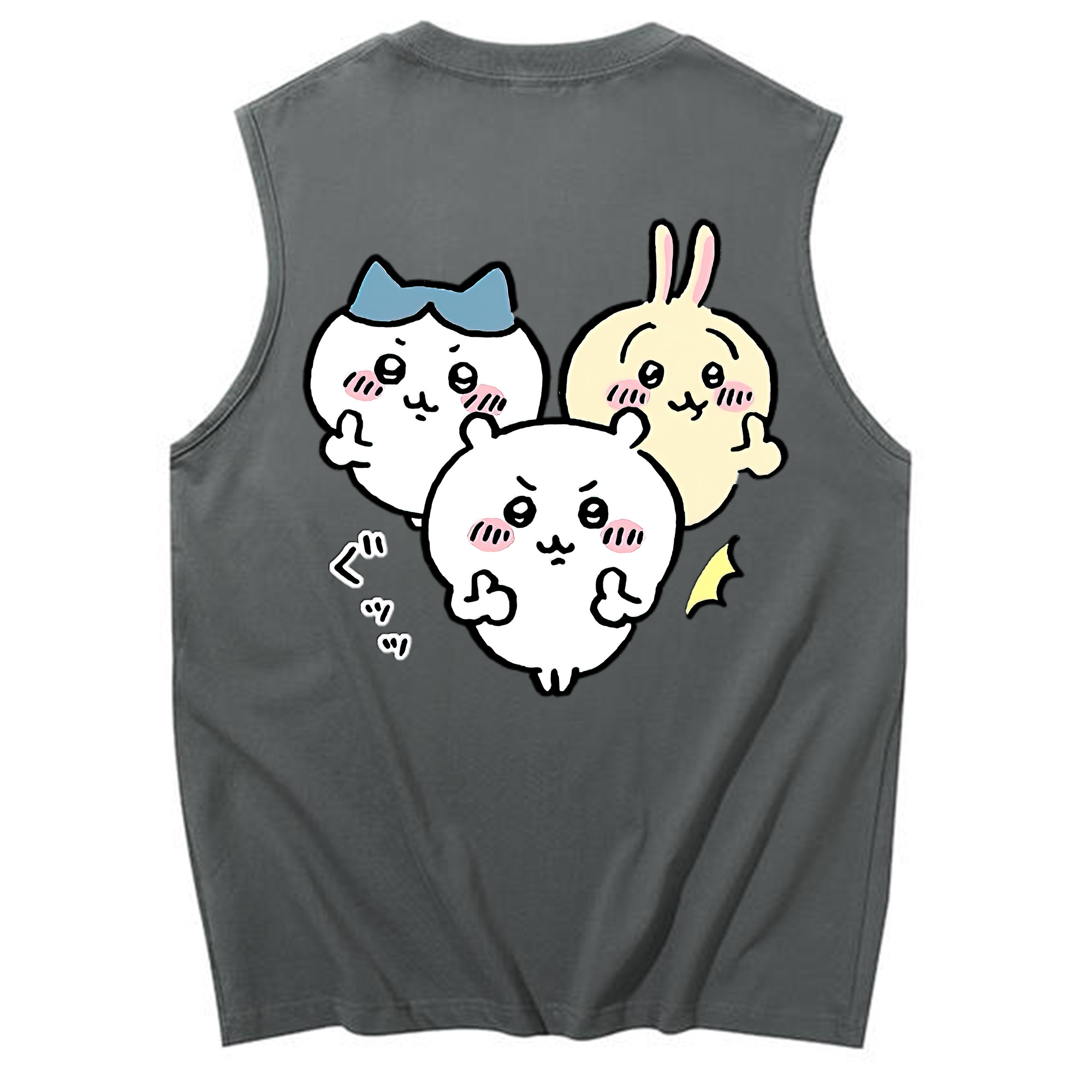 （画像用） ちいかわ うさぎ Chii-kawa usagi コットン100％タンクトップ（背面プリント）